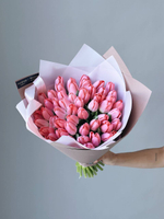 Тюльпаны темно-розовые в букете M