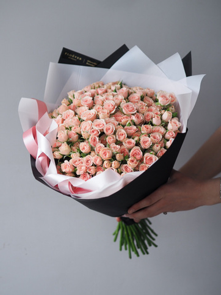 Кустовые розы Лидия в букете XL
