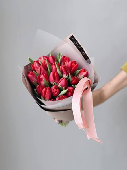 Тюльпаны Ред принцесс в букете S