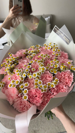 Дуобукет из розового диантуса и ромашек S