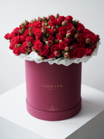 Кустовые розы Мирабель в коробке XL