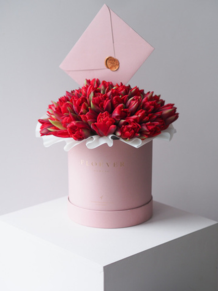Тюльпаны Ред Принцесс в коробке M